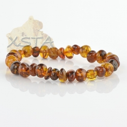 Brown amber beads bracelet